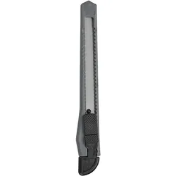 Relaxdays Cuttermesser 100er Set, sicheres Einrasten, 9mm Abbrechklingen, Messer für Kartons & Tapete, zum Basteln, grau