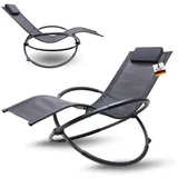 Albatros Premium Gartenliege X-FORM | Schwungliege Relaxliege Gartenstuhl| mit Kopfkissen | wetterfest ergonomisch Relaxsessel | belastbar bis 160Kg