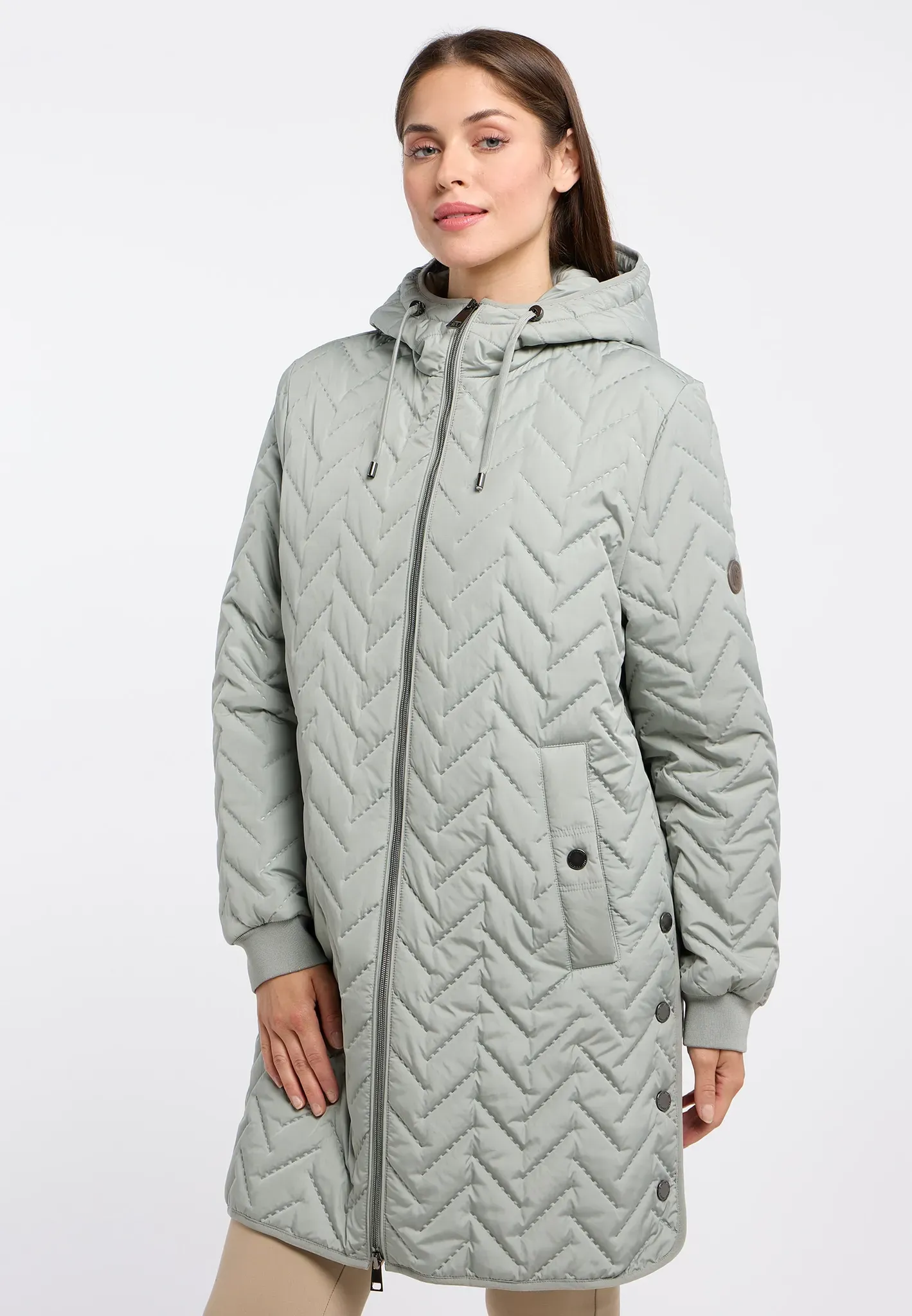 Steppjacke BARBARA LEBEK Gr. 38, grün (eucalyptus) Damen Jacken mit Kapuze