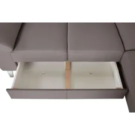 sit&more Ecksofa SIT & MORE "Sorano L-Form", grau (hellgrau), B:249cm H:88cm T:229cm, Sofas, Ecksofa, wahlweise mit Bett- und Relaxfunktion, inkl. Bettkasten
