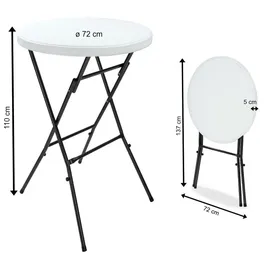 CASARIA Stehtisch Ø 72 x 110 cm Weiß