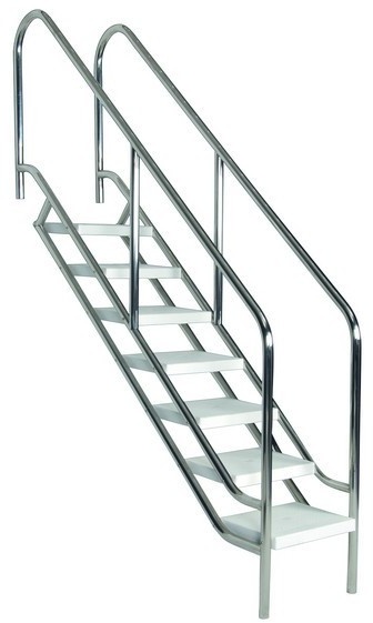 Schwimmbad Treppe DELUXE aus Edelstahl 4 - 8 stufig, Stufenanzahl: 6-stufig