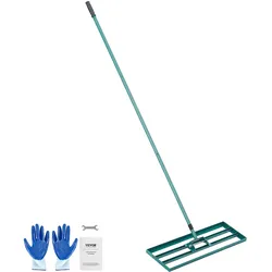 VEVOR Rasenrakel 760x254 mm Bodenplatte Levelawn-Werkzeug Aluminiumlegierung und Q235-Stahl Levelingrake 1981mm Stange Bodenplatte Golf Grass Levelawn zum Einebnen von Sand Erde Kompost und Moos