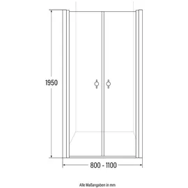 Home Deluxe LAVEA Duschtür 105 x 195 cm 6 mm Klarglas Schwarz