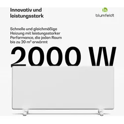 Blumfeldt ThermaTouch Konvektor | 2.000 W | elegantes Design | Touch-Bedienung | bis 20 m2 Weiß