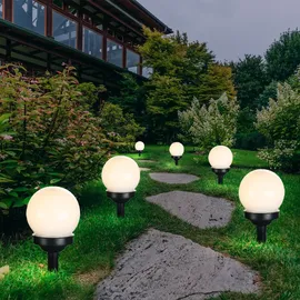 GLOBO Solarleuchte Kunststoff 9er Set spritzwassergeschützt weiß