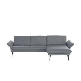 HIMOLLA Ecksofa Echtleder 1928 ¦ grau ¦ Maße (cm): B: 296 H: 85 T: 175.0
