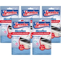 Spontex Microfibre Küchenwunder, 3D Mikrofaser-Pad mit Schwammkern,