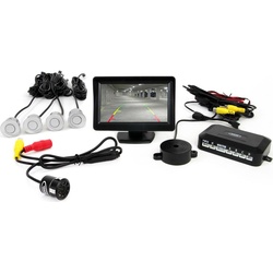 Amio, Rückfahrkamera, Set Parksensoren TFT01 4,3 Zoll mit HD-308-LED-Kamera und 4 Sensoren Silber