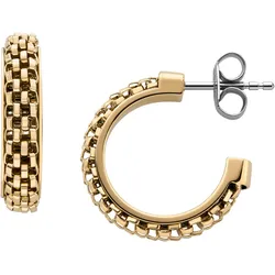 Paar Creolen SKAGEN "Schmuck Geschenk Edelstahl Ohrringe Merete, SKJ1858710", gold (edelstahlfarben, gelbgoldfarben), Ohrringe, Damen, Edelstahl