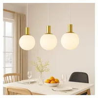 Nettlife Hängeleuchte Esstisch Glas E27 Gold 3/4 Flammig Höhenverstellbar Pendelleuchte, Höhenverstellbar, LED wechselbar, Hängend Glas Kronleuchter für Wohnzimmer Schlafzimmer Küche Esszimmer