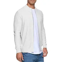 Indicode Strickjacke "Marland", Herren, Gr. XXL, grau (lt grau mix), Strick, Obermaterial: 100% Baumwolle, meliert, normal, hoch geschlossener Ausschnitt, Strickjacken Strickjacke