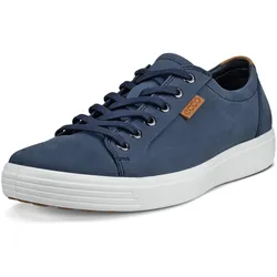 Sneaker ECCO "ECCO Soft 7M", Herren, Gr. 43, blau (marine), Nubukleder, sportlich, Schuhe, Freizeitschuh, Halbschuh, Schnürschuh mit Ecco Markenlabel