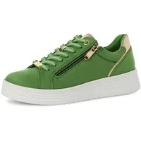 Marco Tozzi Damen Plateau Sneaker mit Schnürsenkeln Freizeit, Grün 38 EU