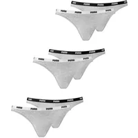 PUMA 6er Pack Damen Unterwäsche Iconic Bikini Slips, Farbe:Grau, Wäschegröße:M, Artikel:-328 Grey/Grey - M