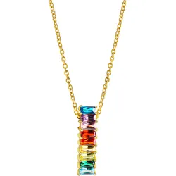 Kette mit Anhänger »Schmuck Geschenk Silber 925 Halsschmuck Halskette Regenbogen«, mit Zirkonia (synth.), 27504069-0 gelbgoldfarben-mehrfarbig