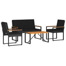 vidaXL Gartenmöbel-Set 4-tlg. Schwarz