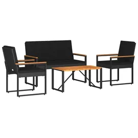 vidaXL Gartenmöbel-Set 4-tlg. Schwarz