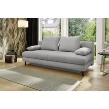 Jockenhöfer Schlafsofa JOCKENHÖFER GRUPPE "Per, mit Gästebettfunktion, inklusive 4 Kissen", grau (hellgrau), B:202cm T:99cm, Korpus: 100% Polyester;Kissen: 100% Polyester, Sofas, Schlafsofa, Wellenschaumpolsterung und großzügigem Stauraum/Bettkasten
