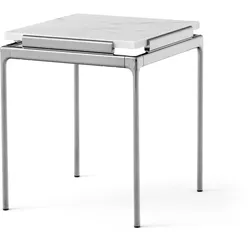 &Tradition - Sett Side Table LN11, Bianco Carrara / Chrom dunkel