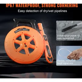 Vevor Leitungsverstopfungsdetektor 30m Kabel Erkennungsentfernung 0–40cm/0–15cm