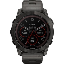 Garmin Fenix 7X Sapphire Solar schiefergraues DLC-Titan mit schiefergrau Titan-Armband mit Schlitzen