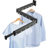 Wandmontierter Wäschetrockner - Ausziehbarer klappbarer Kleiderständer - ABS-Kunststoff - Mit Haken - Platzsparend
