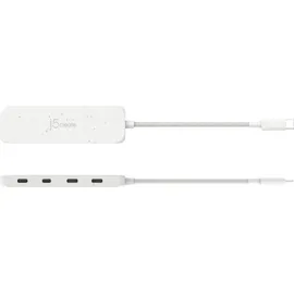 j5create Umweltfreundlicher USB-C-zu-Hub Typ C Gen 2 mit 4 Anschlüssen, - Weiß