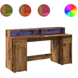 vidaXL Schreibtisch LED Altholz-Optik / Braun