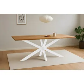 sam möbel gmbh Esstisch Baumkante 200 x 77 x 100 cm Eiche geölt/weiß