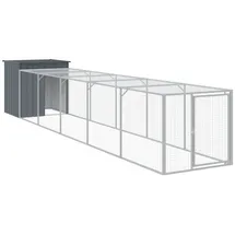 vidaXL Hühnerstall 110 x 609 x 110 cm Anthrazit