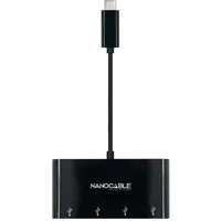 NANOCABLE 10.16.4401-BK (USB-C, 4 Ports), Dockingstation - USB 3.0-Adapter. USB-C/M-USB 3.0/F Schwarz
