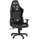 KLIM Gaming Stuhl Rücken- und Kopfstütze - Ergonomischer Computerstuhl mit Rädern und verstellbaren Armlehnen - PU-Leder - Schreibtischstuhl Schwarz