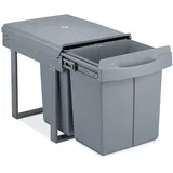Relaxdays Einbaumülleimer 2x 20 l Grau