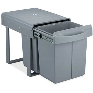 Relaxdays Einbaumülleimer 2x 20 l Grau
