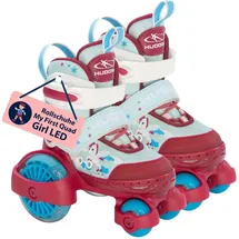 Hudora Hudora, Mädchen, Rollschuhe, - rot/hellblau, mit LED-Beleuchtung