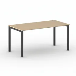 Besprechungstisch PRIMO SQUARE 160x80 cm, Buche, schwarzes Fußgestell