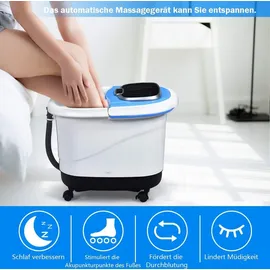 Goplus Fußbadewanne mit Massage & Heizung, Fußbad Massagegerät abnehmbaren Massageperlen, 35-46 °C, Elektrisches Fußbad mit Zeitschaltfunktion
