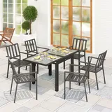 Outsunny Gartentisch Ausziehbar 160 x 80 x 75 cm Schwarz