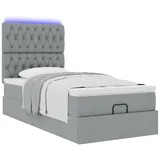 vidaXL Ottoman-Bett mit Matratze Hellgrau 80x200 cm Stoff