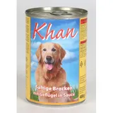 20x400g Khan Hundefutter nass Nassfutter Hunde Dose saftige Brocken Geflügel 20x