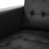 MCW MCW, Sofa Pori, Couch Loungesofa, Kunstleder, Metall-Füße ~ schwarz