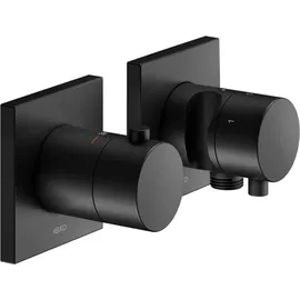 Keuco Edition 11 Thermostatarmatur Set Unterputz für 3 Verbraucher, mit Schlauchanschluss und Brausehalter, 51153371232 schwarz matt,