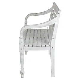Buri Teak-Gartenbank 100 x 50 x 90 cm Weiß