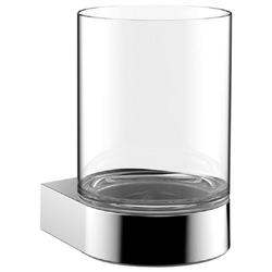 Emco Zahnputzbecher Flow, (2-St), aus Kristallglas, klar grau