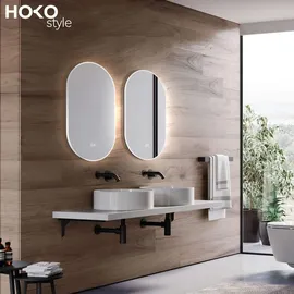 Hoko Ovalspiegel 50 x 90 cm Weiß