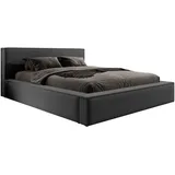 Meblito Polsterbett Doppelbett Salby Schlafzimmer Bettkasten cm Dunklegrau (Abriamo 8) - Grau