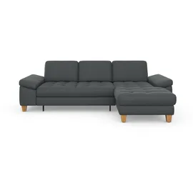 sit&more Ecksofa SIT & MORE "Westham L-Form", grau, B:275cm H:88cm T:172cm, 100% Polyester, Sofas, Ecksofa, mit Recamiere, mit oder ohne Bettfunktion, Bettkasten, Füße Eiche