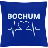 Multifanshop Kissenbezug - Bochum - Herzschlag - Druck weiß