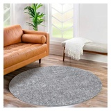 Carpet City Hochflor-Teppich »City Shaggy«, rund, 30 mm Höhe, Teppich Einfarbig Uni, besonders flauschig-weich grau